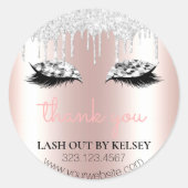 メイクアップアーティストラッズピンク&プラチナグリッタードリップ ラウンドシール (正面)