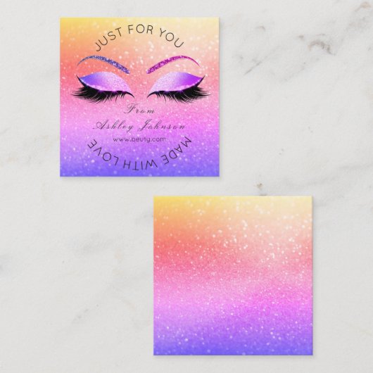 メイクアップアーティストラッズブアジーDall Classy スクエア名刺 (正面/裏面)