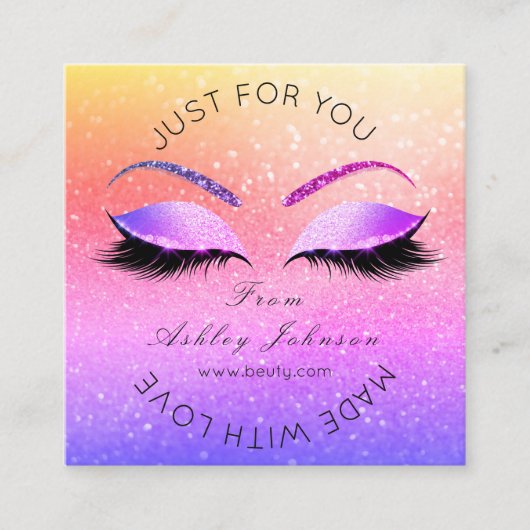 メイクアップアーティストラッズブアジーDall Classy スクエア名刺 (正面)