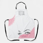 メイクアップアーティストラッズブローズ白黒名 エプロン (正面)