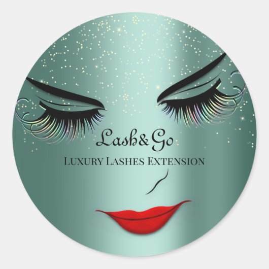 メイクアップアーティストラッズプロダクトティール（緑がかった色）紙吹雪 ラウンドシール (正面)