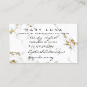 メイクアップアーティストラッズホワイトマーブル金ゴールドスタジオ 名刺 (裏面)