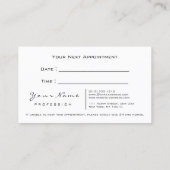 メイクアップアーティストラッズホワイト金ゴールドアポイントメントカード 予約カード (裏面)