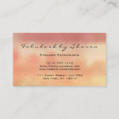 メイクアップアーティストラッッシュアイグリッタードリップコーラルメタル 名刺 (裏面)