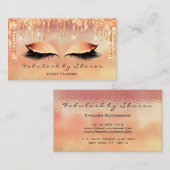 メイクアップアーティストラッッシュアイグリッタードリップコーラルメタル 名刺 (正面/裏面)