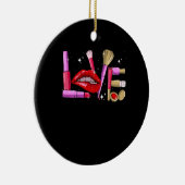 メイクアップアーティストラブ美容師ファッション セラミックオーナメント (右)