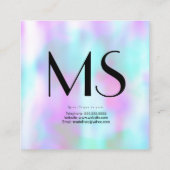 メイクアップアーティストリップグロスグリッター滴下ホログラム スクエア名刺 (裏面)