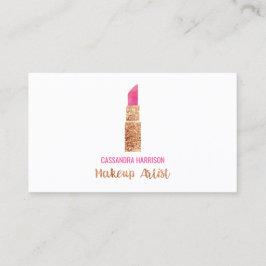 メイクアップアーティストリップスティック水彩シークインエレガント 名刺