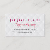 メイクアップアーティストリップスティック美しいサロンホワイトレザー 名刺 (裏面)