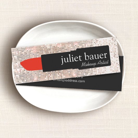 メイクアップアーティストリップスティック美しい スキニー名刺