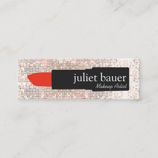 メイクアップアーティストリップスティック美しい スキニー名刺 (正面)
