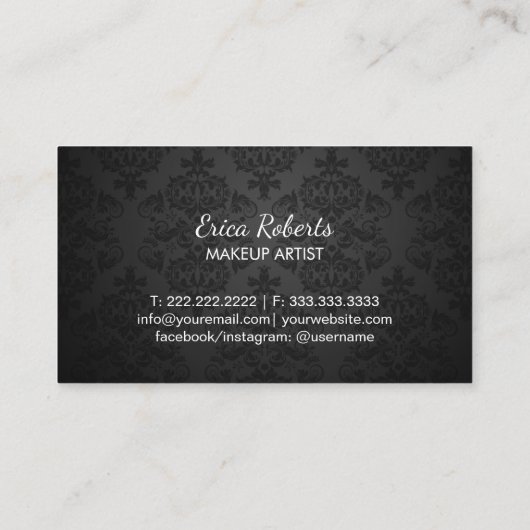 メイクアップアーティストリップスティック&まつ毛ブラシダマスク 名刺 (裏面)