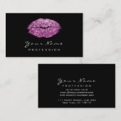 メイクアップアーティストリップスバイオレットパープルリップスティックグリッター 名刺 (正面/裏面)