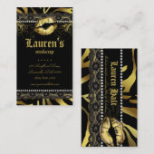 メイクアップアーティストリップスnレース金ゴールドゼブラモダン 名刺 (正面/裏面)