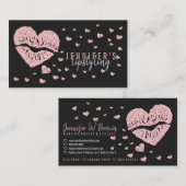 メイクアップアーティストリップバラ金ゴールドハート光沢口紅 名刺 (正面/裏面)