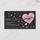 メイクアップアーティストリップバラ金ゴールドハート光沢口紅 名刺 (裏面)