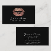 メイクアップアーティストリップバラ金ゴールドリップスティック白黒 名刺 (正面/裏面)