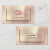 メイクアップアーティストリップピンク金ゴールドバラアーバン美しい 名刺 (正面/裏面)