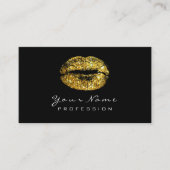 メイクアップアーティストリップフェイク金ゴールド口紅白黒 名刺 (正面)