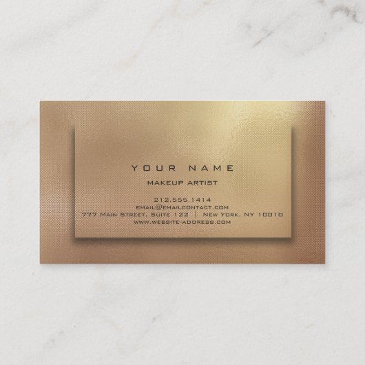 メイクアップアーティストリップブロンズ銅金ゴールドキスグリッター 名刺 (裏面)