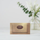 メイクアップアーティストリップブロンズ銅金ゴールドキスグリッター 名刺 (スタンド正面)