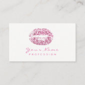 メイクアップアーティストリップ美しいグリッターピンクローズホワイト 名刺 (正面)