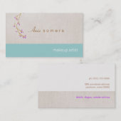 メイクアップアーティストリネン繊細な芽の出るブランチ 名刺 (正面/裏面)
