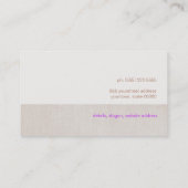 メイクアップアーティストリネン繊細な芽の出るブランチ 名刺 (裏面)