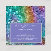 メイクアップアーティストレインボースターグリッター スクエア名刺 (裏面)