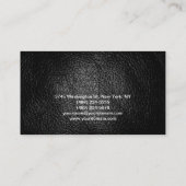 メイクアップアーティストレザー背景ミニマルモダンリスト 名刺 (裏面)