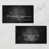 メイクアップアーティストレザー背景ミニマルモダンリスト 名刺 (正面/裏面)