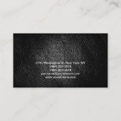 メイクアップアーティストレザー背景ミニマルモダンリスト 名刺 (裏面)