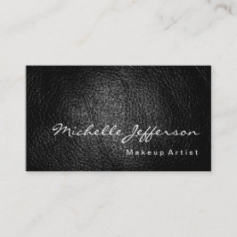 メイクアップアーティストレザー背景ミニマルモダンリスト 名刺