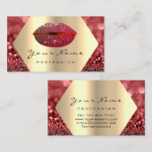 メイクアップアーティストレッドキスLIPSバラグリッターグラム 名刺 (正面/裏面)