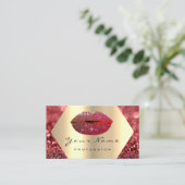 メイクアップアーティストレッドキスLIPSバラグリッターグラム 名刺 (スタンド正面)