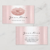 メイクアップアーティストレッドキスLIPSピンクローズ赤面 名刺 (正面/裏面)