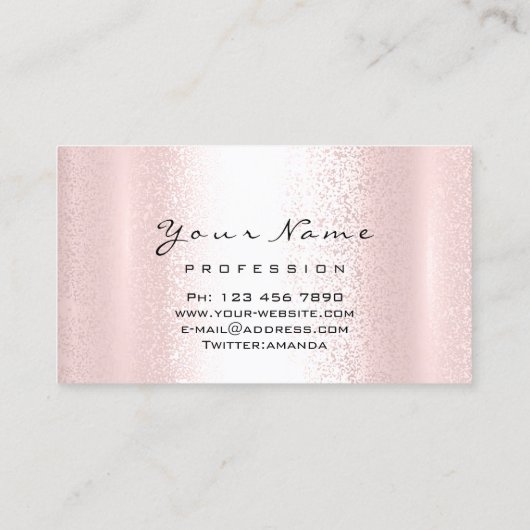 メイクアップアーティストレッドキスLIPSピンクローズ赤面 名刺 (裏面)