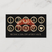 メイクアップアーティストレッドグリッターリップサロンロイヤリティ ロイヤリティカード (正面)