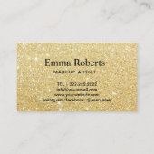 メイクアップアーティストレッドグリッターリップモダン金ゴールドサロン 名刺 (裏面)