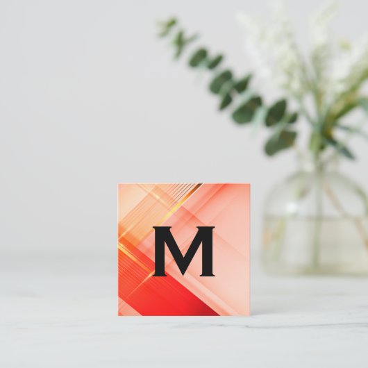 メイクアップアーティストレッドピンク金ゴールド背景 スクエア名刺 (スタンド正面)