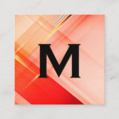 メイクアップアーティストレッドピンク金ゴールド背景 スクエア名刺 (正面)