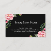 メイクアップアーティストレッドリップエレガントフローラデコール 名刺 (裏面)