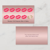 メイクアップアーティストレッドリップバラ金ゴールドロイヤリティパンチ ロイヤリティカード (正面/裏面)