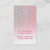 メイクアップアーティストレッドリップピンクシルバーグリッター 名刺 (裏面)