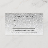 メイクアップアーティストレッドリップモダンシルバーアポイントメント 予約カード (裏面)