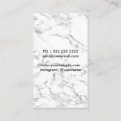メイクアップアーティストレッドリップモダンマーブルブラックフローラ 名刺 (裏面)