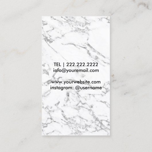 メイクアップアーティストレッドリップモダンマーブルブラックフローラ 名刺 (裏面)