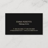 メイクアップアーティストレッドリップモダン金ゴールドストライプ 名刺 (裏面)