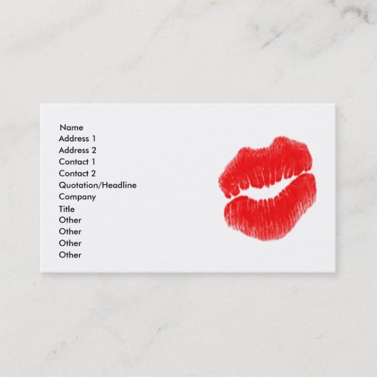 メイクアップアーティストレッドリップ白黒名刺 名刺 (正面)