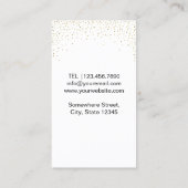 メイクアップアーティストレッドリップ美しいサロン金ゴールド紙吹雪 名刺 (裏面)